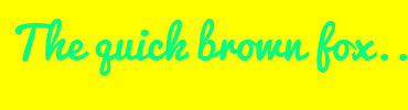 Image with Font Color 00FF80 and Background Color FFFF00
